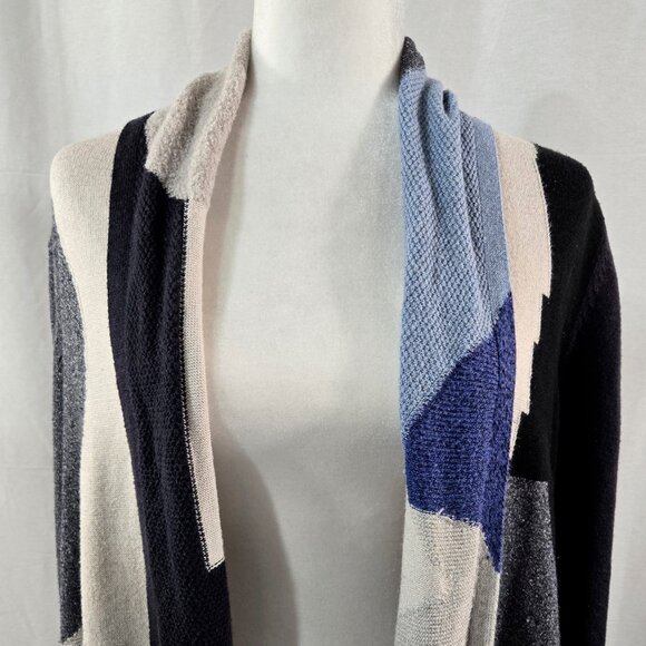 Nic+Zoe Overlands Mixed Knit Multicolor Textured Open Front Cardigan Art to Wear - Picture 5 of 10